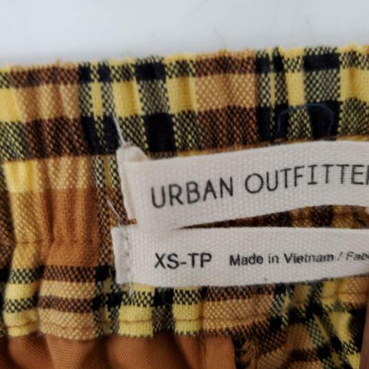 NWT Urban Outfitters Yellow & Black Plaid Trousers Size XS / 31 image number 3