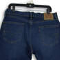 Mens Blue Denim 5 Pocket Design Dark Wash Denim Straight Jeans Size 34X29 image number 4