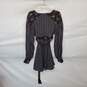 Free People Black Floral Patterned Belted Dress WM Size S image number 2