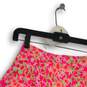 Womens Pink Floral Flat Front Side Zip Stretch Knee-Length Flare Skirt Size 00 image number 3
