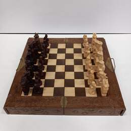 Hand Carved Dragon Chess Set in Carved Box