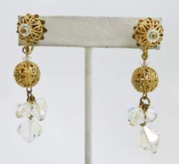 VNTG Icy Aurora Borealis Gold Tone Faux Pearl Costume  Jewelry alternative image