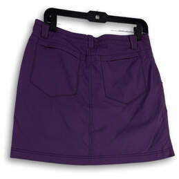 Womens Purple Flat Front Regular Fit Stretch Pockets Skort Skirt Size 6 alternative image