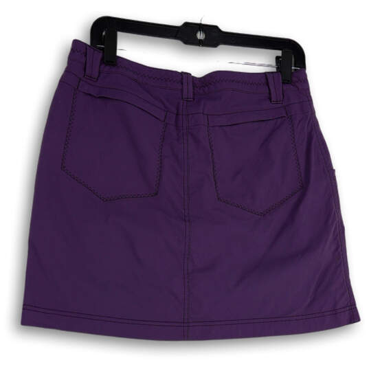 Womens Purple Flat Front Regular Fit Stretch Pockets Skort Skirt Size 6 image number 2