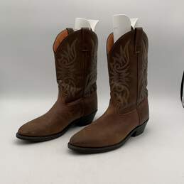 Laredo Mens Brown Leather Mid Calf Pull On Cowboy Western Boots Size 10.5E alternative image