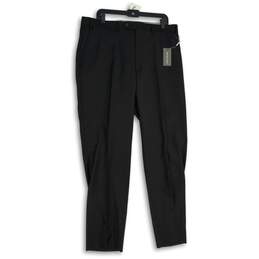 NWT Michael Kors Mens Black Flat Front Tapered Leg Dress Pants Size 38Wx32L