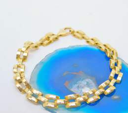 14K Gold Disco Ball Textured Panther Chain Statement Bracelet 8.8g