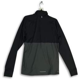 Nike Mens Dri-Fit Black 1/4 Zip Mock Neck Pullover Activewear T-Shirt Size Large alternative image