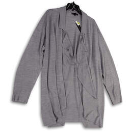 NWT Womens Gray Knitted Long Sleeve Open Front Cardigan Sweater Size 3X