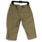 NWT Womens Green Slash Pockets Drawstring Active Fit Capri Pants Size 12 image number 2