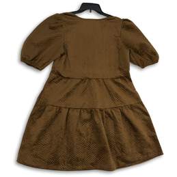 NWT Polagram Womens Brown Round Neck Short Sleeve Mini Dress Size M alternative image
