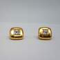 Swarovski Gold Tone Crystal Square Clip On Earrings 18.3g image number 2