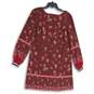 Maurices Womens Red Floral Round Neck Balloon Sleeve Pullover Shift Dress Size S image number 1