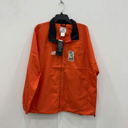 NWT Womens Orange Long Sleeve Collared Full-Zip Windbreaker Jacket Size XL