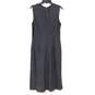 ST. JOHN Flint Grey Milano Knit Sleeveless Draped Sheath Dress Size 10 with COA NWT image number 1