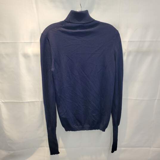 Tory Burch Long Sleeve Navy Lightweight Pullover Turtleneck Sweater Size S image number 2