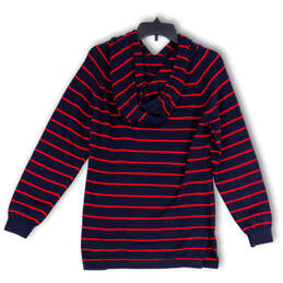 Mens Blue Red Striped Long Sleeve Pockets Pullover Hoodie Size Medium alternative image