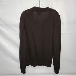 J. Ferrar Brown Washable Merino Wool 1/4 Button Pullover Sweater Size L alternative image