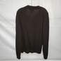J. Ferrar Brown Washable Merino Wool 1/4 Button Pullover Sweater Size L image number 2