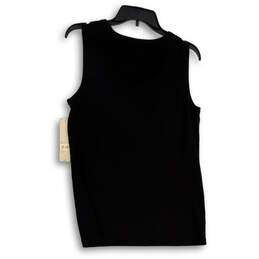 NWT Womens Black Sleeveless Round Neck Pullover Tank Top Size Small alternative image