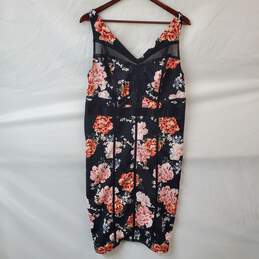Torrid Body Con Black Pink Floral Dress in Size 1 NWT