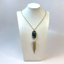 Designer Kendra Scott Gold-Tone Tassel Rayne Pendant Necklace