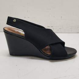 Calvin Klein Belmona Black Slingback Wedge Heels Women's Size 8.5