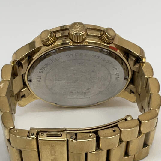Designer Michael Kors Runway MK-5128 Gold-Tone Chronograph Wristwatch image number 3