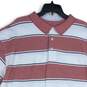 IZOD Mens White Red Striped Short Sleeve Collared Polo Shirt Size 2XLT image number 3
