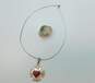 Artisan 925 Mexico Faux Jasper Heart Pendant Necklace & Wide Statement Ring 33g image number 7