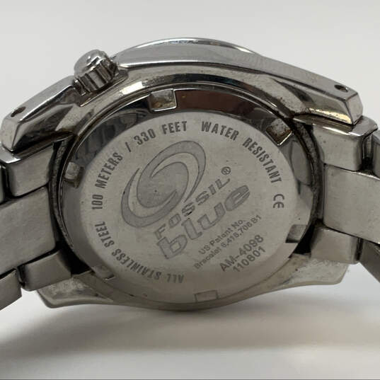 Designer Fossil Silver-Tone Stainless Steel Quartz Round Analog Wristwatch image number 3
