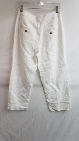 Club Monaco White Linen Blend Straight Leg Pant - WM Size 6 alternative image