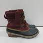 Sorel Women's Black/Maroon Leather Duck Boots Size 9 image number 3