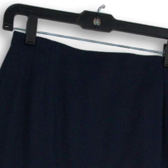 NWT Womens Navy Blue Flat Front Back Zip Straight & Pencil Skirt Size 6 image number 3