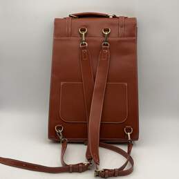 Ecosusi Womens Brown Leather Adjustable Strap Outer Pocket Backpack Bag alternative image