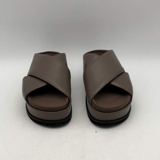 Roam Womens Cross Stack Brown Wedge Heel Slip-On Slide Sandals Size 10 image number 3
