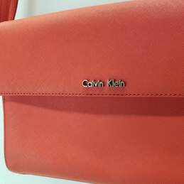 Calvin Klein Orange Leather Shoulder Crossbody Flap Bag alternative image