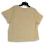 Womens ivory Embroidered Round Neck Short Sleeve Pullover T-Shirt Size XXL image number 2