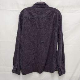 Allsaints MN's Long Sleeve Cotton Black & Red Print Shirt Size XXL alternative image