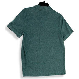 Mens Green Pique Slim Spread Collar Short Sleeve Polo Shirt Size Medium alternative image