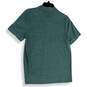 Mens Green Pique Slim Spread Collar Short Sleeve Polo Shirt Size Medium image number 2