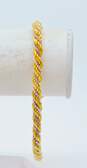 18K Two Tone Gold Twisted Rope Chain Bracelet 13.6g image number 3
