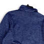 Mens Blue Heather Long Sleeve Mock Neck 1/4 Zip Pullover Sweatshirt Size L image number 4