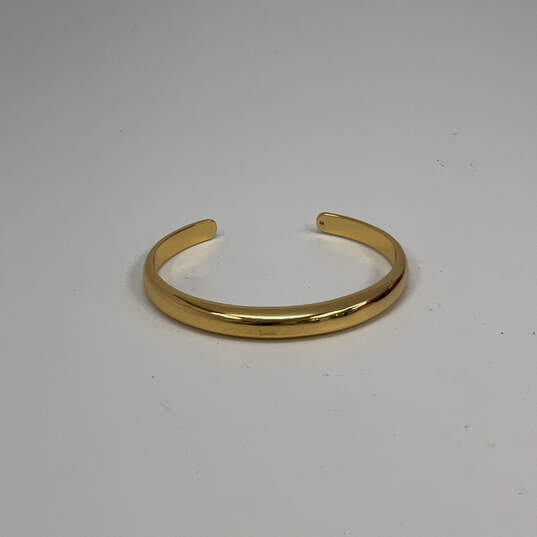 Designer J. Crew Gold-Tone Curved Shape Classic Plain Cuff Bracelet image number 3