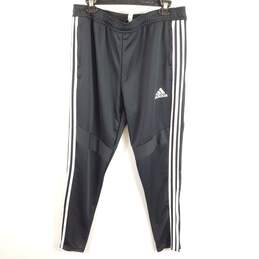 Adidas Men Black Striped Activewear Pants L NWT