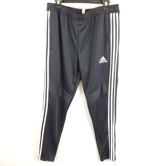Adidas Men Black Striped Activewear Pants L NWT image number 1