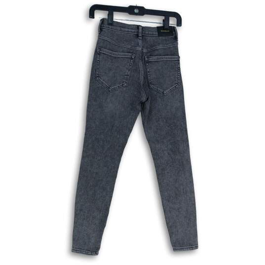 NWT Express Womens Gray Denim High Rise Button Fly Skinny Leg Jeans Size 00 S image number 2
