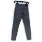 NWT Express Womens Gray Denim High Rise Button Fly Skinny Leg Jeans Size 00 S image number 2