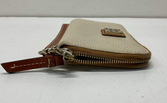 Dooney & Bourke Tan Leather Zip Around Card Wristlet Wallet image number 4