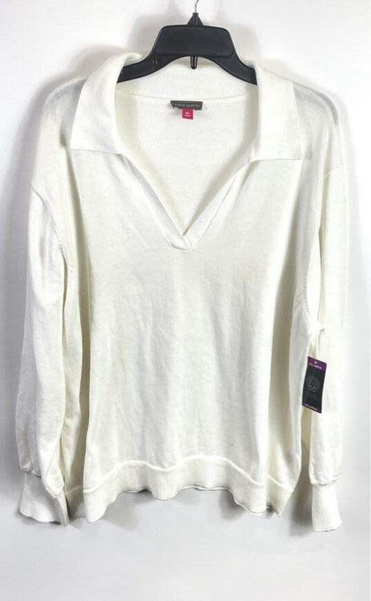 Vince Camuto Women White Polo Sweatshirt XXL image number 1